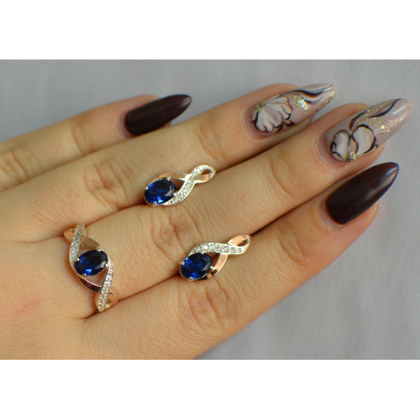 Серебряный набор с золотыми пластинами143 (143)