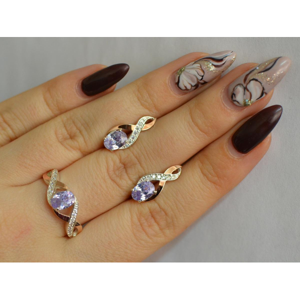 Серебряный набор с золотыми пластинами143 (143)