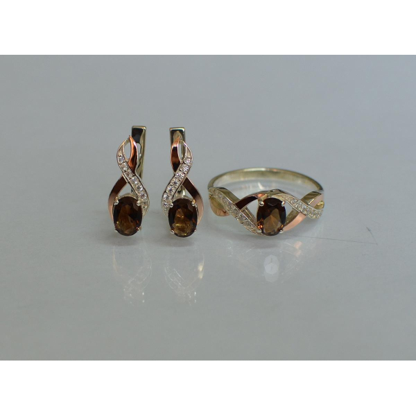 Серебряный набор с золотыми пластинами143 (143)