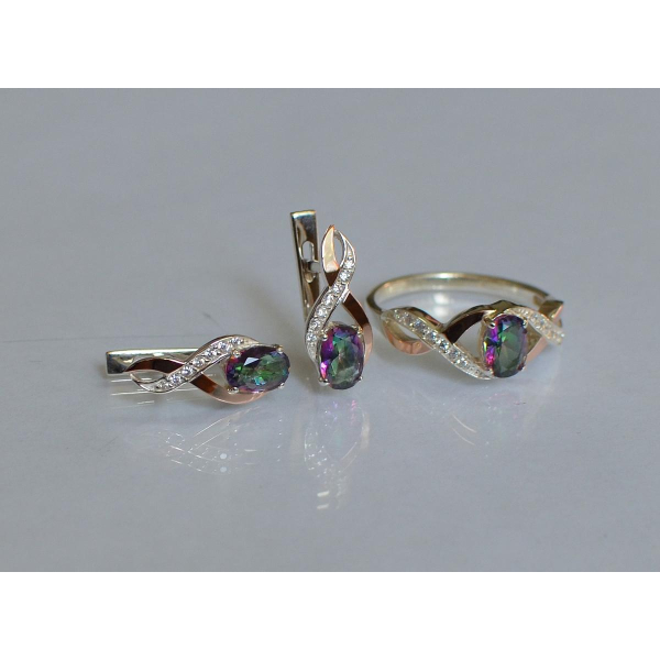 Серебряный набор с золотыми пластинами143 (143)