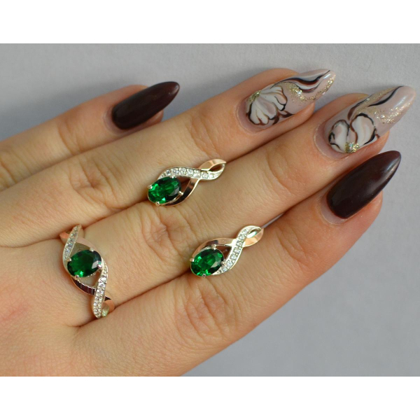 Серебряный набор с золотыми пластинами143 (143)