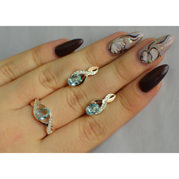 Серебряный набор с золотыми пластинами143 (143)