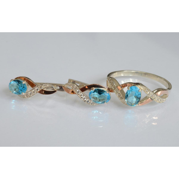 Серебряный набор с золотыми пластинами143 (143)