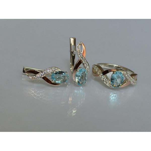 Серебряный набор с золотыми пластинами143 (143)