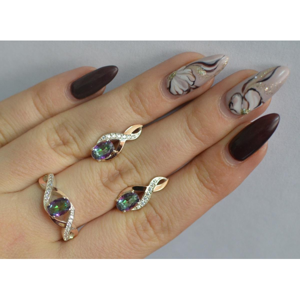 Серебряный набор с золотыми пластинами143 (143)