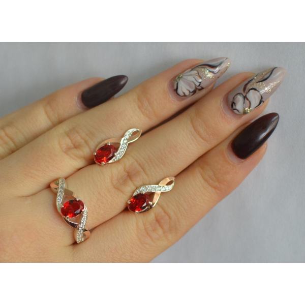 Серебряный набор с золотыми пластинами143 (143)