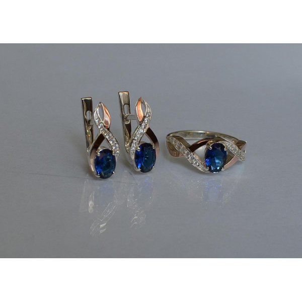 Серебряный набор с золотыми пластинами143 (143)