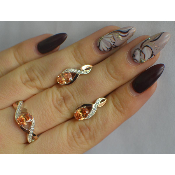 Серебряный набор с золотыми пластинами143 (143)