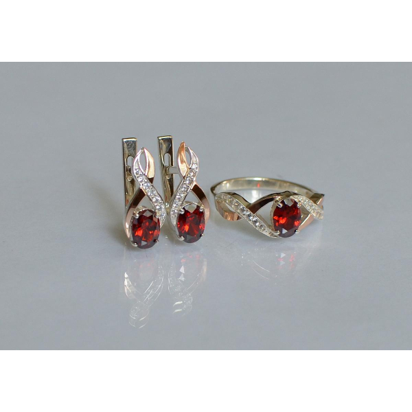 Серебряный набор с золотыми пластинами143 (143)