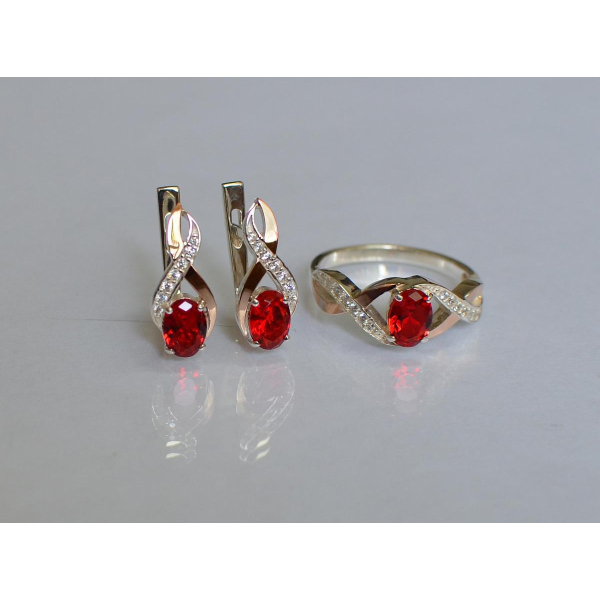 Серебряный набор с золотыми пластинами143 (143)