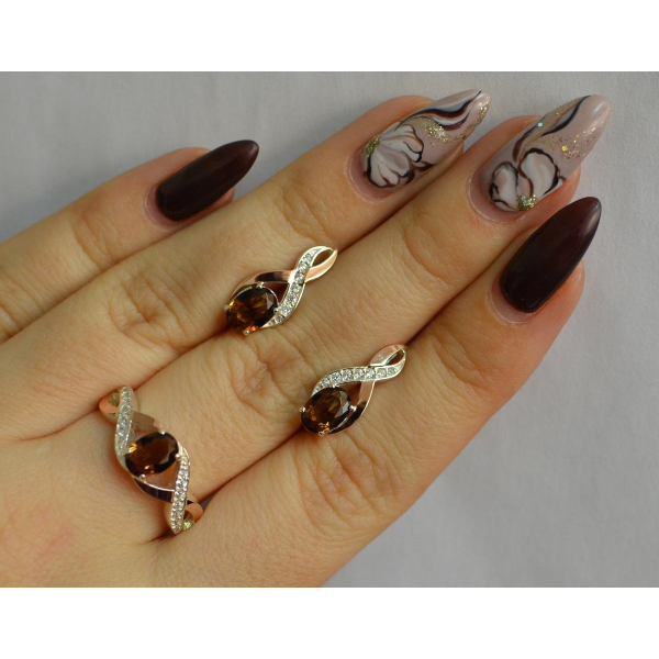 Серебряный набор с золотыми пластинами143 (143)