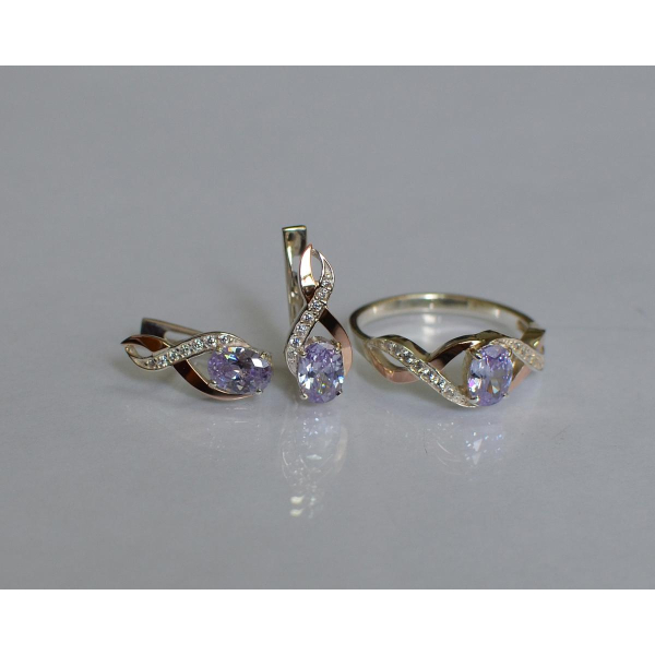 Серебряный набор с золотыми пластинами143 (143)