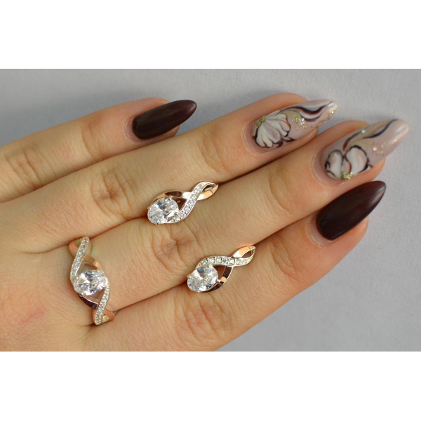 Серебряный набор с золотыми пластинами143 (143)