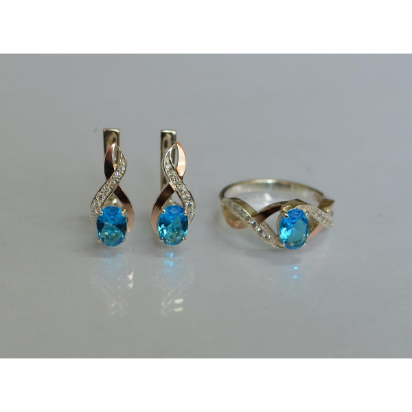 Серебряный набор с золотыми пластинами143 (143)