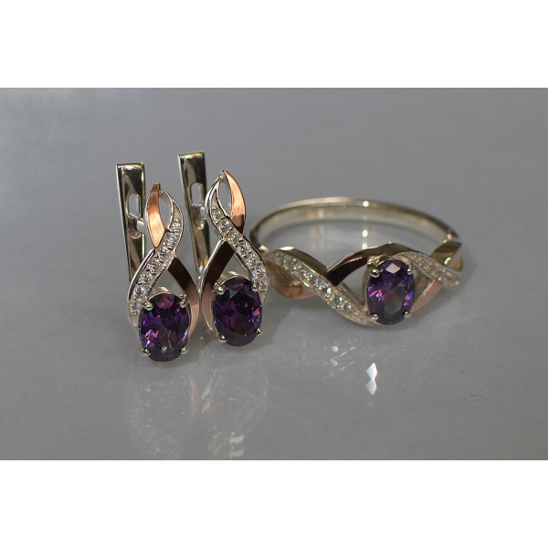 Серебряный набор с золотыми пластинами143 (143)