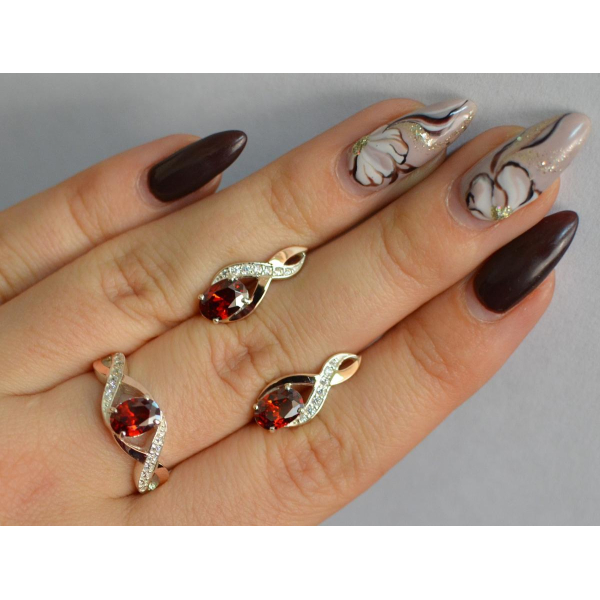 Серебряный набор с золотыми пластинами143 (143)