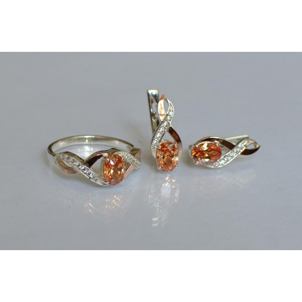 Серебряный набор с золотыми пластинами143 (143)