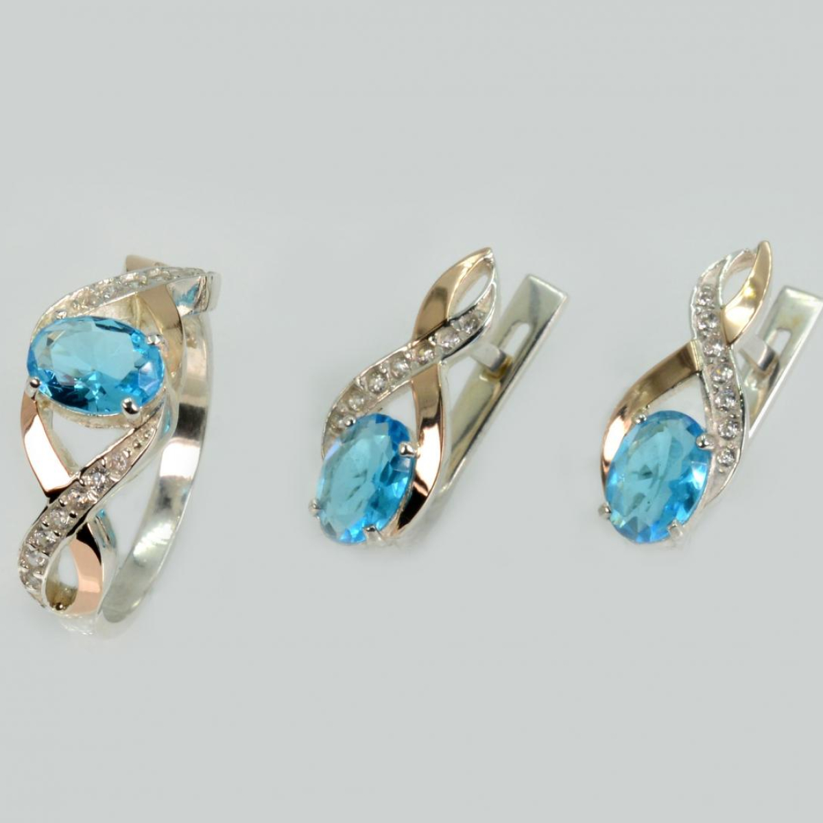 Серебряный набор с золотыми пластинами143 (143)