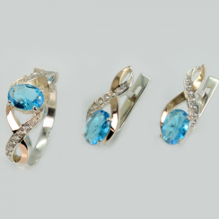 Серебряный набор с золотыми пластинами143