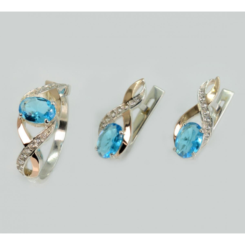 Серебряный набор с золотыми пластинами143