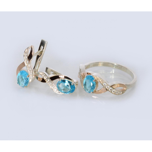 Серебряный набор с золотыми пластинами143 (143)