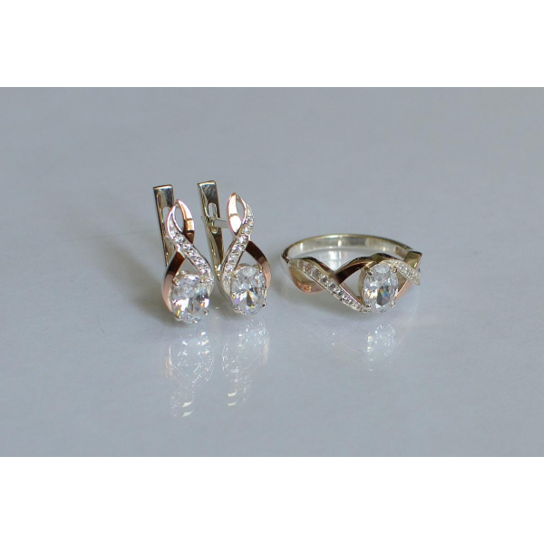 Серебряный набор с золотыми пластинами143 (143)