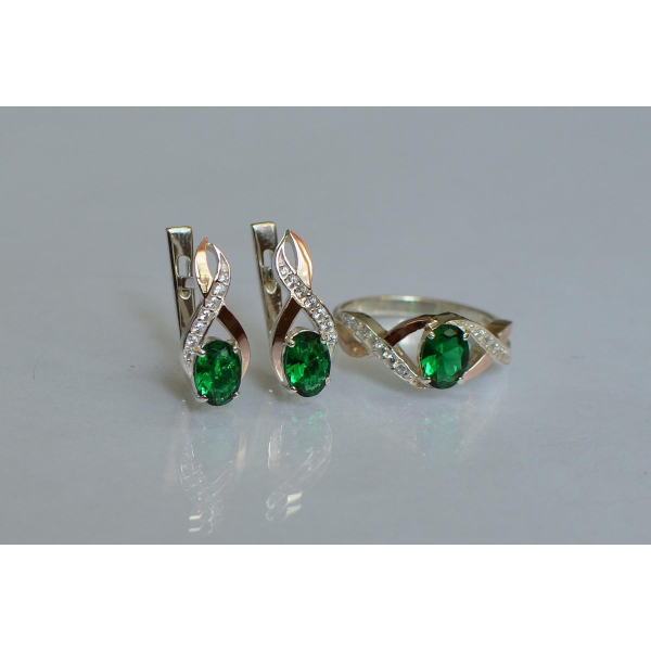 Серебряный набор с золотыми пластинами143 (143)