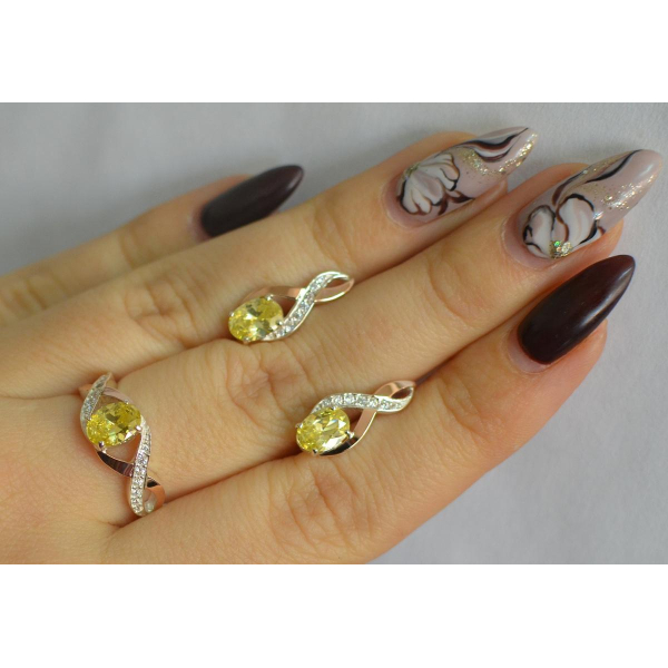 Серебряный набор с золотыми пластинами143 (143)