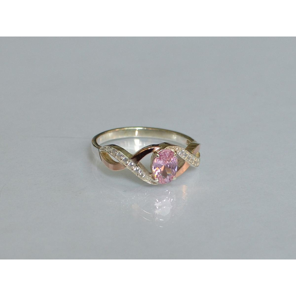 Серебряное кольцо с золотыми вставками (143к)