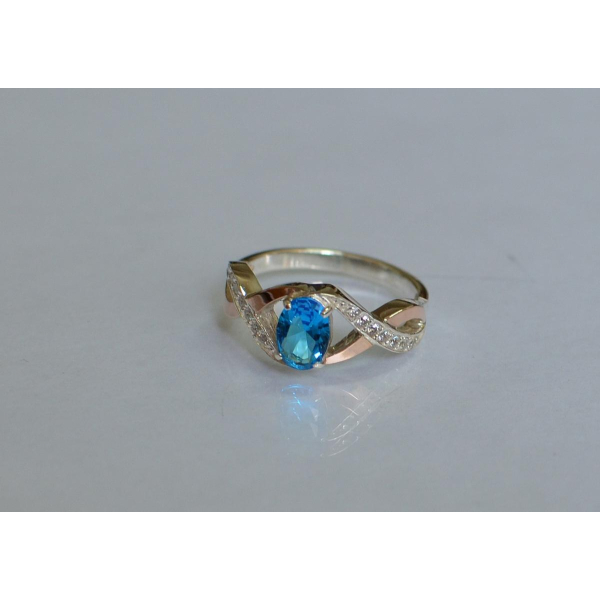 Серебряное кольцо с золотыми вставками (143к)