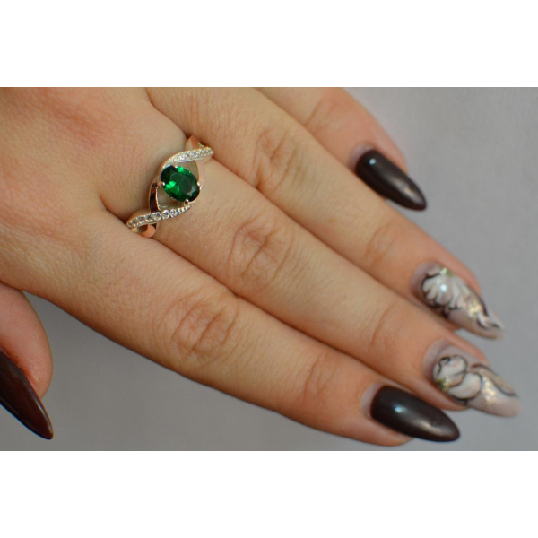 Серебряное кольцо с золотыми вставками (143к)