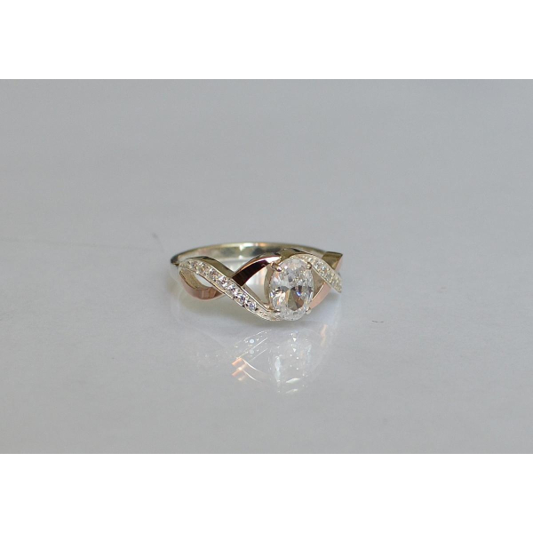 Серебряное кольцо с золотыми вставками (143к)