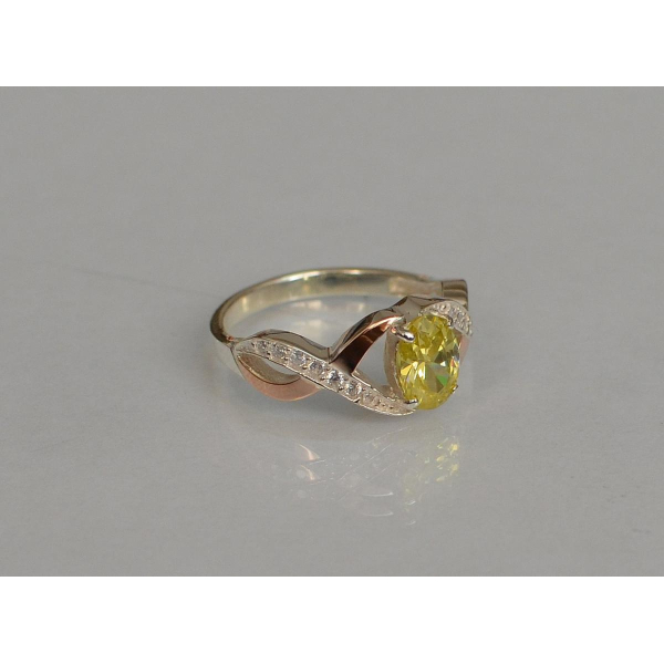 Серебряное кольцо с золотыми вставками (143к)