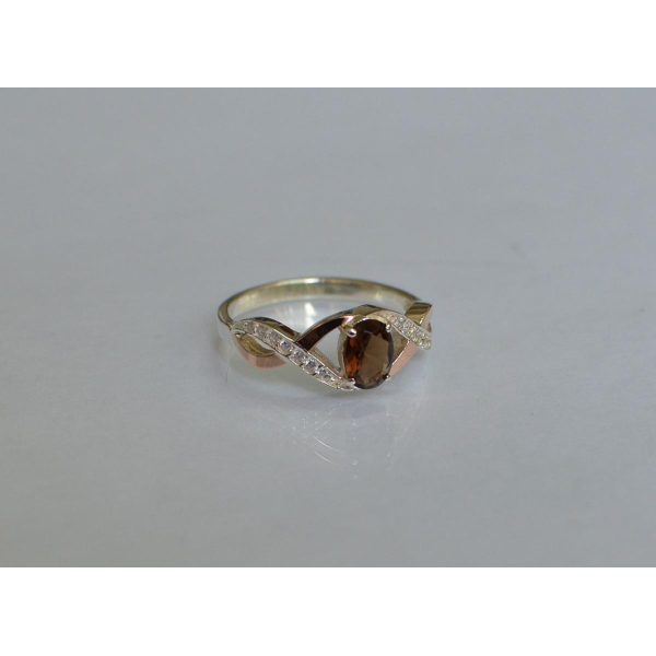 Серебряное кольцо с золотыми вставками (143к)