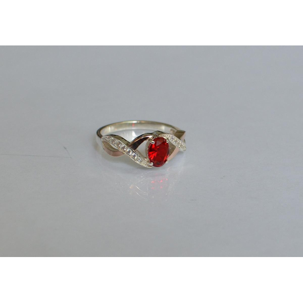 Серебряное кольцо с золотыми вставками (143к)