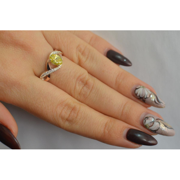 Серебряное кольцо с золотыми вставками (143к)