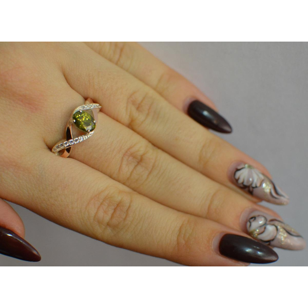 Серебряное кольцо с золотыми вставками (143к)