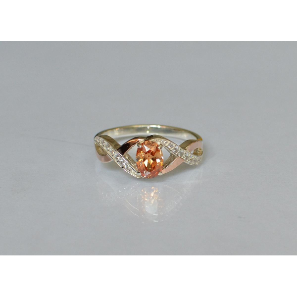 Серебряное кольцо с золотыми вставками (143к)