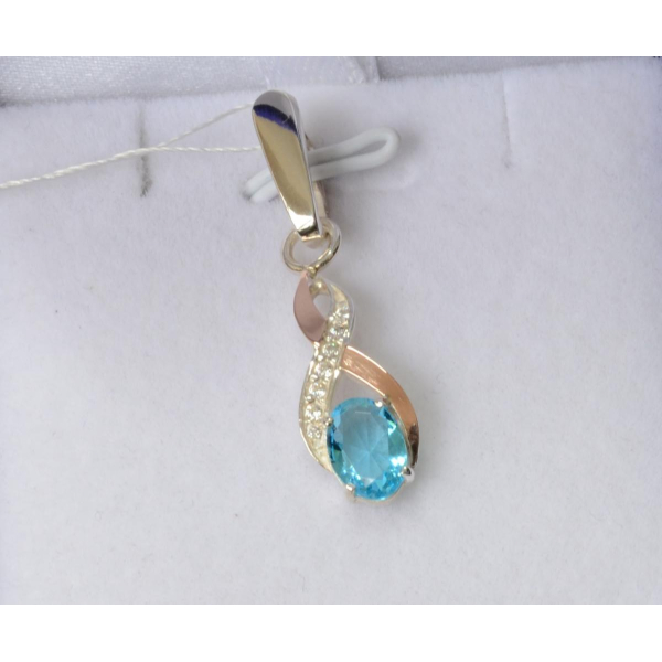 Серебряная подвеска с золотими вставками (143п)