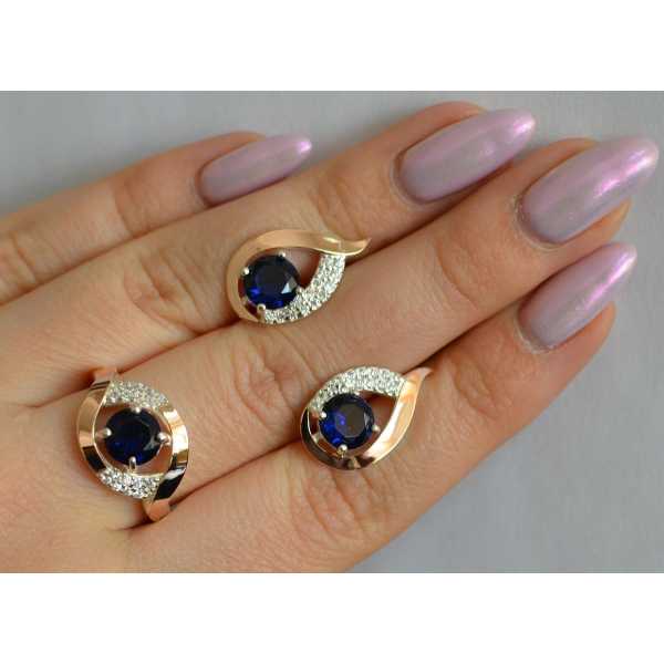 Серебряный гарнитур с золотыми накладками (144)