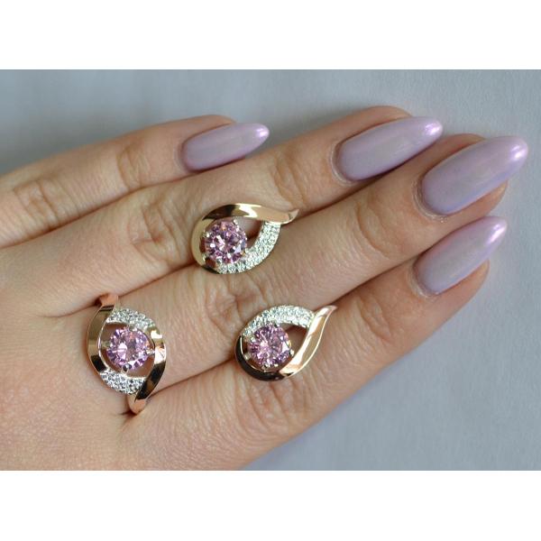 Серебряный гарнитур с золотыми накладками (144)