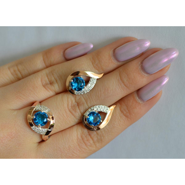 Серебряный гарнитур с золотыми накладками (144)