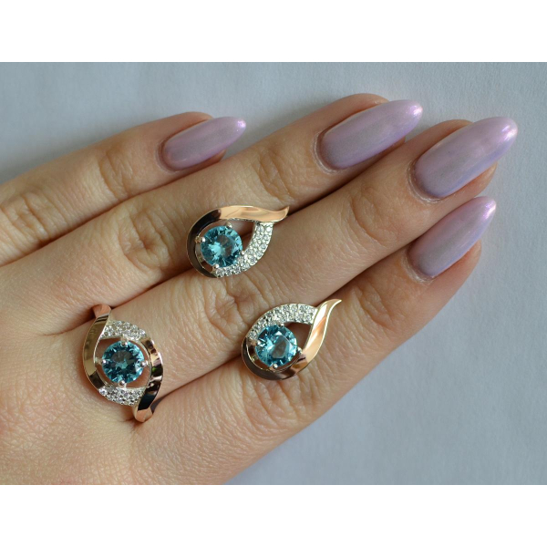 Серебряный гарнитур с золотыми накладками (144)