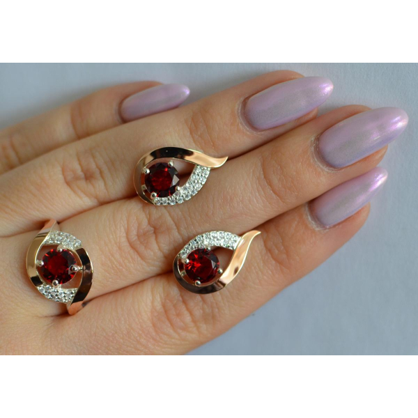 Серебряный гарнитур с золотыми накладками (144)