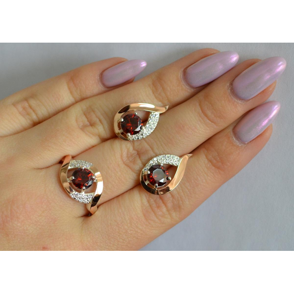 Серебряный гарнитур с золотыми накладками (144)