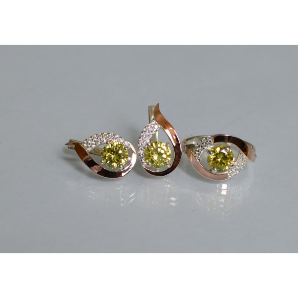 Серебряный гарнитур с золотыми накладками (144)