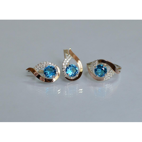 Серебряный гарнитур с золотыми накладками (144)