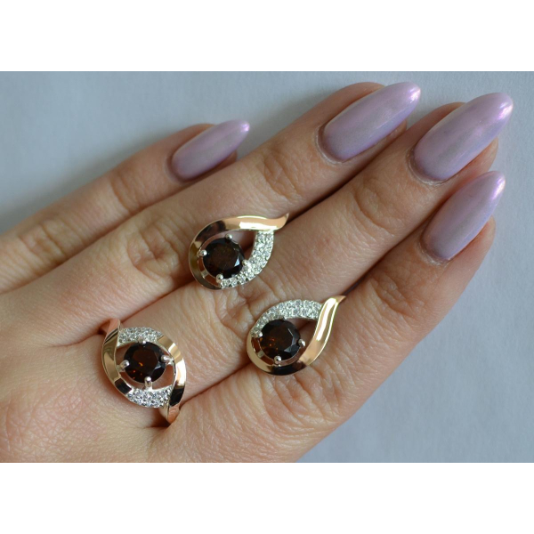 Серебряный гарнитур с золотыми накладками (144)