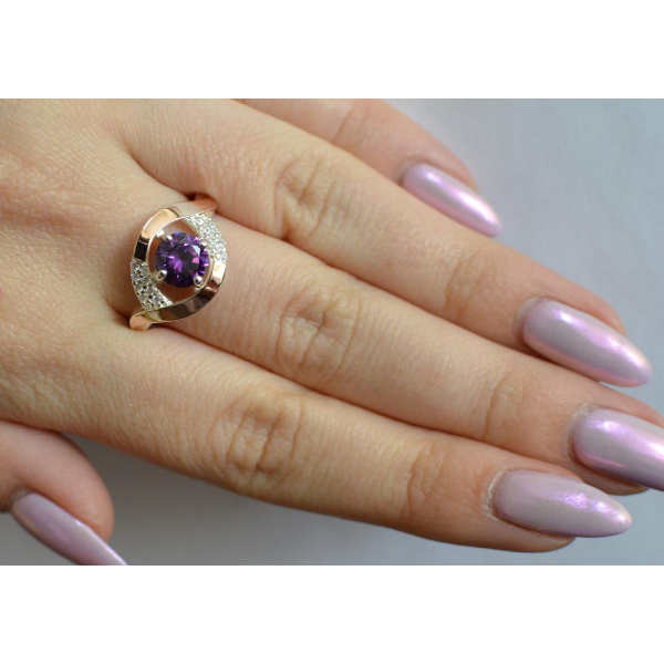 Серебряное кольцо с золотыми накладками (144к)