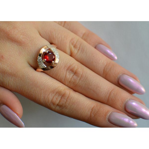 Серебряное кольцо с золотыми накладками (144к)